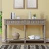 ATGHYURT Farmhouse Console Table,Sideboard Buffet Cabinet with 2 Drawers in Same Size and Bottom Shelf, 58" Long Sofa Narrow Long Hallway/Entryway Table for Home Living Room Entryway view 4
