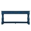 NCKMYB Extra Long Console Table with 3 Drawers Retro Narrow Console Table with Bottom Shelf, 63 inch Wood Sofa Table for Living Room Hallway, Navy Blue view 4