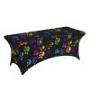 Nameapo Spandex Tablecloth 6FT Stretch Rectangular Patio Tight Fitted Table Covers for Holiday Dining Party 72 x30Inch Colorful Dog Paw Print Pattern view 2