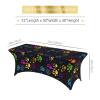 Nameapo Spandex Tablecloth 6FT Stretch Rectangular Patio Tight Fitted Table Covers for Holiday Dining Party 72 x30Inch Colorful Dog Paw Print Pattern view 3