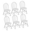 POWERSTONE Dining Chairs Set of 6, Wood Windsor Chairs with Spindle Back Country Farmhouse Dining Chair Kitchen Room Chair White view 1