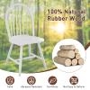 POWERSTONE Dining Chairs Set of 6, Wood Windsor Chairs with Spindle Back Country Farmhouse Dining Chair Kitchen Room Chair White view 4