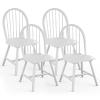 POWERSTONE Dining Chairs Set of 4, Wood Windsor Chairs with Spindle Back Country Farmhouse Dining Chair Kitchen Room Chair White view 1
