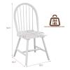 POWERSTONE Dining Chairs Set of 4, Wood Windsor Chairs with Spindle Back Country Farmhouse Dining Chair Kitchen Room Chair White view 3
