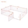 Aiuyesuo Modern Queen Size Floor Bed, Metal Floor Bed Frame with Fence and Door, Versatile Floor Bed for Kids Teens Adults Boys Girls, Easy Assemble (Pink-Q852) view 2