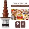 4 Tiers Stainless Steel Chocolate Fondue Fountain,Digital Display Commercial Electric Chocolate Fountain Machine,7-Pound Capacity,Easy To Assemble,for Wedding Party view 2