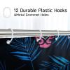 GDHBLING Pink Cheetah Shower Curtain Animal Print Pink Leopard Tropical Leaves Funky Weighted Cloth Fabric Washable Bathroom Decor Shower Curtain for Walk in Shower,Pink Blue,72x72 Inch view 4