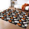 Halloween Cartoon Ghost Pumpkin Area Rugs, Ghost Skeleton Easy Clean Rug, Soft Non-Skid Carpet Throw Rug for Kids Teen Girls Boys Bedroom, Living Room Bathroom,Classroom Office 3ftx5ft view 1