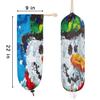 Abstract Christmas Snowman Plastic Bag Holder Wall Mount Plastic Bag Organizer Grocery Bag Storage Dispenser Washable Large Shopping Bags Carrier for Home Kitchen Travelling, 1 Pack view 2