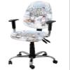AMZRicher Christmas Snowman Office Chair Cover Stretchable Computer Chair Seat Cover Backrest Slipcovers, Stretchable Rotating Desk Chair Seat Cushion Split Protectors Black Plaid Truck Gnomes Gifts view 1
