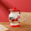 400ml/13.5oz Creative Couple Double Happiness Mandarin Duck Funny Ceramic Cup Classic Retro Mark Water Cup for office home restaurant-red view 2