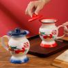 400ml/13.5oz Creative Couple Double Happiness Mandarin Duck Funny Ceramic Cup Classic Retro Mark Water Cup for office home restaurant-red view 3