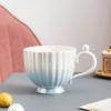 400ml/13.5oz Pearl Glaze Gradient Ceramic Mark Cup Creative High Capacity Pearl Shell Drinking Cup for office home-blue-401-500ml view 2