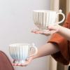 400ml/13.5oz Pearl Glaze Gradient Ceramic Mark Cup Creative High Capacity Pearl Shell Drinking Cup for office home-blue-401-500ml view 3