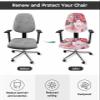AMZRicher Valentine Roses Office Chair Cover Stretchable Computer Chair Seat Cover Backrest Slipcovers, Stretchable Rotating Desk Chair Seat Cushion Split Protectors Watercolor Red Pink Floral view 2