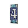 15 x 4.8 cm 5.90" x 1.88" Italian Hand-painted Glow In The Dark Blue Rose Ceramic Number Address Tiles (Number 4 tile) view 1