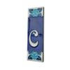 15 x 4.8 cm 5.90" x 1.88" Italian Hand-Painted Glow in The Dark Blue Rose Ceramic Number Address Tiles (Letter C Tile) view 1
