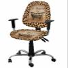 AMZRicher Brown Cheetah Office Chair Cover Stretchable Computer Chair Seat Cover Backrest Slipcovers, Stretchable Rotating Desk Chair Seat Cushion Split Protectors Tub Leopard Print Animal Texture view 1