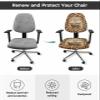AMZRicher Brown Cheetah Office Chair Cover Stretchable Computer Chair Seat Cover Backrest Slipcovers, Stretchable Rotating Desk Chair Seat Cushion Split Protectors Tub Leopard Print Animal Texture view 2