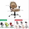 AMZRicher Brown Cheetah Office Chair Cover Stretchable Computer Chair Seat Cover Backrest Slipcovers, Stretchable Rotating Desk Chair Seat Cushion Split Protectors Tub Leopard Print Animal Texture view 4