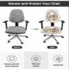 Spring Easter Office Chair Cover Stretchable Computer Chair Seat Cover Backrest Slipcovers, Stretchable Rotating Desk Chair Seat Cushion Split Protectors Bunny Colorful Eggs Wreath Linen Texture view 2