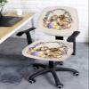 Spring Easter Office Chair Cover Stretchable Computer Chair Seat Cover Backrest Slipcovers, Stretchable Rotating Desk Chair Seat Cushion Split Protectors Bunny Colorful Eggs Wreath Linen Texture view 3