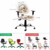 Spring Easter Office Chair Cover Stretchable Computer Chair Seat Cover Backrest Slipcovers, Stretchable Rotating Desk Chair Seat Cushion Split Protectors Bunny Colorful Eggs Wreath Linen Texture view 4