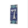 15 x 4.8 cm 5.90" x 1.88" Italian Hand-painted Glow In The Dark Blue Rose Ceramic Number Address Tiles (Number 7 tile) view 1
