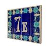 15 x 4.8 cm 5.90" x 1.88" Italian Hand-painted Glow In The Dark Blue Rose Ceramic Number Address Tiles (Number 7 tile) view 2
