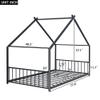 JIVOIT Twin Size House Bed with Roof Design, Metal Twin Platform Bed Frame with Slatted Support, Floor Play House Bed Tent Metal Bed, No Box Spring Needed (Black, Twin, Roof Design) view 2
