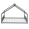 JIVOIT Twin Size House Bed with Roof Design, Metal Twin Platform Bed Frame with Slatted Support, Floor Play House Bed Tent Metal Bed, No Box Spring Needed (Black, Twin, Roof Design) view 4