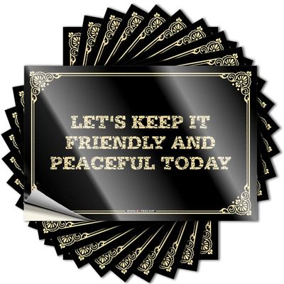 Car Stickers for Men Let's Keep It Friendly and Peaceful Today Stickers Man Cave Sign Decor Funny Car Decals (Color : Colour, Size : 8X12CM)