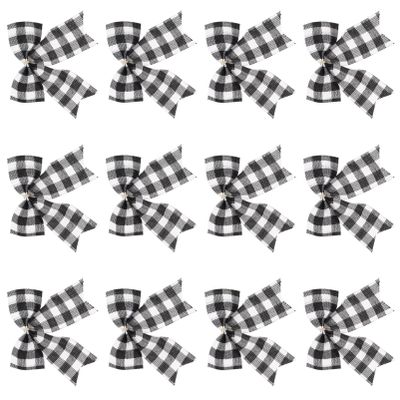FOMIYES Christmas Bowknots, 12Pcs Bow Ornament Decorative Bowknots Pendant for Christmas Tree Wreaths Hanging Decor