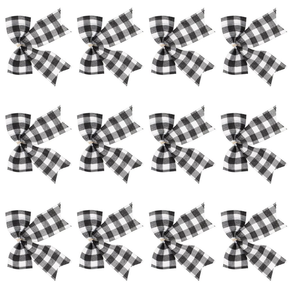 FOMIYES Christmas Bowknots, 12Pcs Bow Ornament Decorative Bowknots Pendant for Christmas Tree Wreaths Hanging Decor