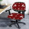 AMZRicher Christmas Elk Office Chair Cover Stretchable Computer Chair Seat Cover Backrest Slipcovers, Stretchable Rotating Desk Chair Seat Cushion Split Protectors Red Buffalo Plaid Winter Snowflake view 3