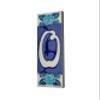 15 x 4.8 cm 5.90" x 1.88" Italian Hand-painted Glow In The Dark Blue Rose Ceramic Number Address Tiles (Number 0 tile) view 1