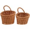 Cabilock 2pcs Woven Storage Basket, Hanging Basket Wall Storage,Wall Flower,Vegetable Fruit,for Home,Farmhouse,Garden Container for Ginger Garlic. view 1