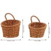 Cabilock 2pcs Woven Storage Basket, Hanging Basket Wall Storage,Wall Flower,Vegetable Fruit,for Home,Farmhouse,Garden Container for Ginger Garlic. view 4