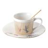 240ML Creative Stripe Physical Dynamic Reflection Reflection Ceramic Coffee Cup for office home restaurant cafe-Dynamic Hummingbird Gold view 1