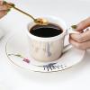 240ML Creative Stripe Physical Dynamic Reflection Reflection Ceramic Coffee Cup for office home restaurant cafe-Dynamic Hummingbird Gold view 3