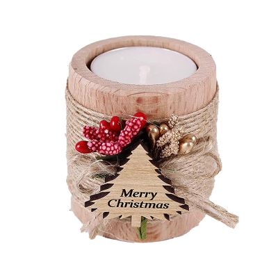 10Pcs Christmas Wood Tealight Candle Holders, Wooden Tealight Holder Decorative, Handmade Christmas Tealight Candle Holder Decorations with Tree Tag, Thank You Gifts, Wooden Candle Holders for(#1)