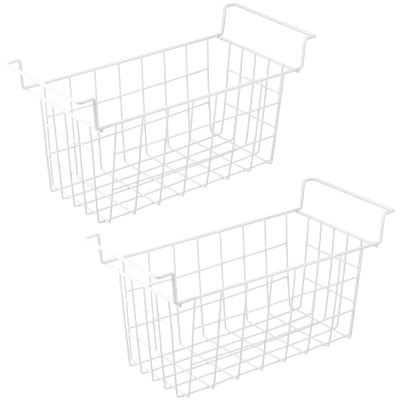 Orgneas 16.5 Inch Freezer Organizer Bins, Metal Wire Basket Bins, Replaces Chest Freezer Basket, Hangable, Sturdy, White