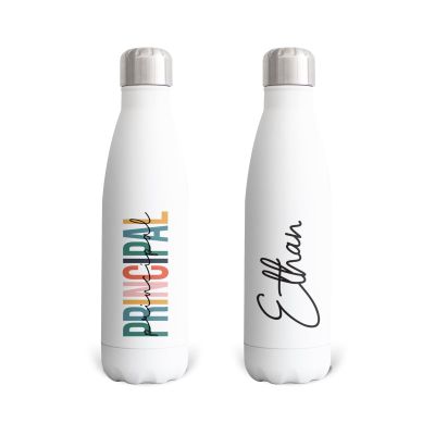 17oz Colored Principal Sublimation Water Bottle, Stainless Steel Gift for Administrator, Back To School Appreciation Water Bottle With Lid, End of School Year, Vacuum Gift for Staff Team, Vinyl