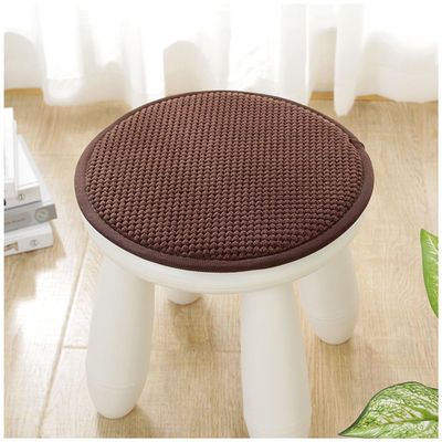 1/2/4 Packs Solid Color Round Seat Pads, Non-slip Chair Cushion With Elastic Ties Hooks, Small Round Stool Seat Cushion, Rattan Chair Seat Cushions ( Color : Coffee , Size : 40*40cm(4packs) )