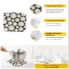 4 PCS Gold Floral Pot Holders Sets with Hanging Loop,Thick Oven Pans Plate Bowl Heat Insulated Pads,Potholders Trivet Mat Coasters Counter Protector for Kitchen Black White Clock Minimalist Geometric view 2