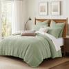 Levtex Home Mills Waffle Queen Duvet Cover Set (90x94in) with 2 Pillow Shams (26x20in) - Desert Sage - 100% Cotton Queen Size Duvet Cover Set - Soft, Pre-Washed view 2
