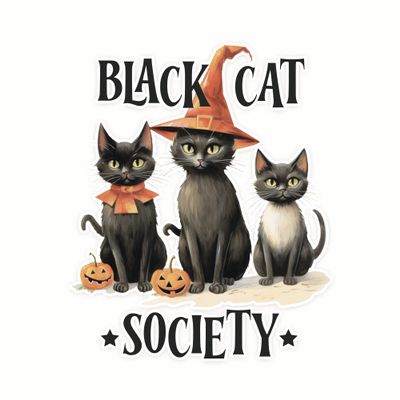 Black Cat Society Magnets - 5 Inches On Longest Side - - Set of 2 - Cute Black Cats Wearing Witch Hats Halloween Themed - Magnets - for Toolbox, Car, Fridge - MAGAAG0012