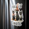 Black Cat Society Magnets - 5 Inches On Longest Side - - Set of 2 - Cute Black Cats Wearing Witch Hats Halloween Themed - Magnets - for Toolbox, Car, Fridge - MAGAAG0012 view 2