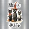 Black Cat Society Magnets - 5 Inches On Longest Side - - Set of 2 - Cute Black Cats Wearing Witch Hats Halloween Themed - Magnets - for Toolbox, Car, Fridge - MAGAAG0012 view 3