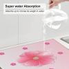 Blooming Carnations Washable Kitchen Countertop Drying Mat 16x18in For Halloween Christmas Housewarming Gift Dishes Drainer view 4